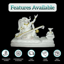 Marble Ganesh Idol for Home – Hand Carved White Marble Ganpati Murti