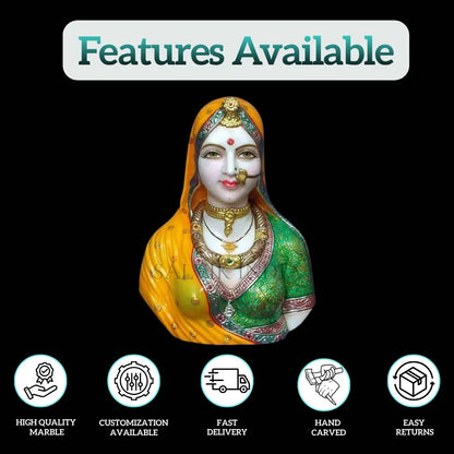 Bani Thani Marble Murti – 12-Inch Handcrafted Masterpiece