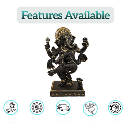 Black Marble Ganesh Statue – Handcrafted Idol for Home & Temple