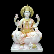Handcrafted Laxmi Mata Idol in Makrana Marble