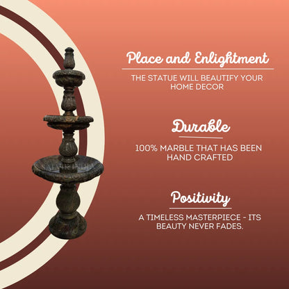 Large Garden Marble Fountain 7ft – Handcrafted Outdoor Marble Fountain