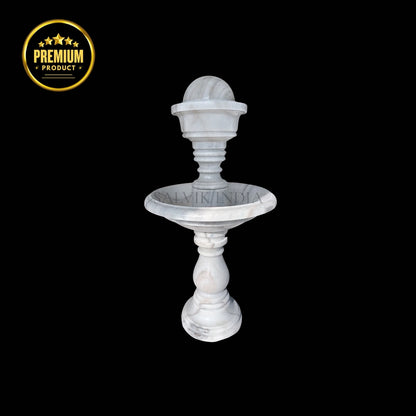White Marble Modern Bowl Fountain 3 Ft for Garden & Home Decor