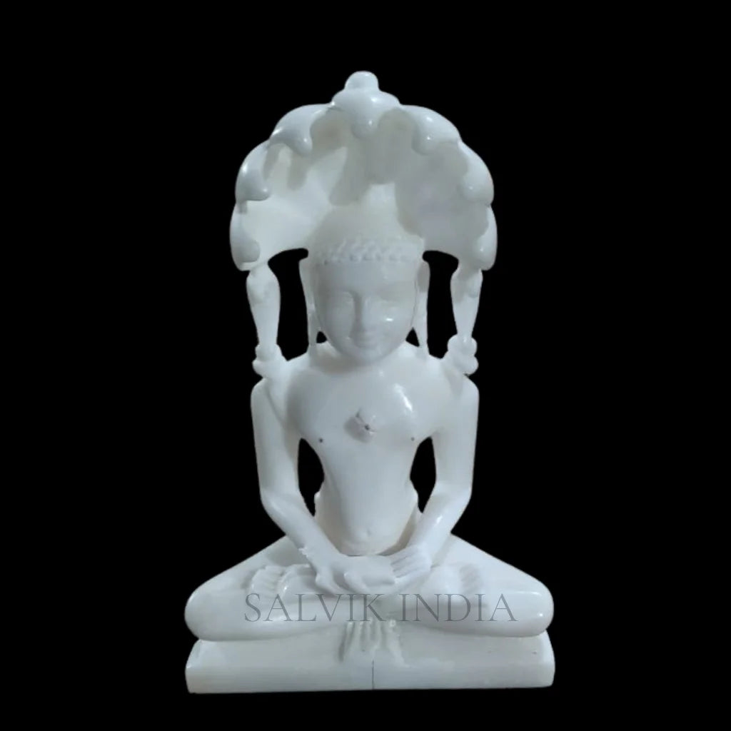 Pure White Marble Parshwanath Idol
