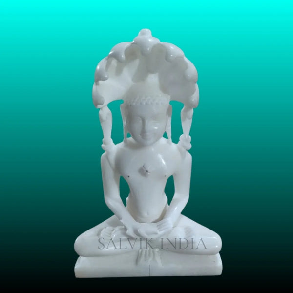 Pure White Marble Parshwanath Idol