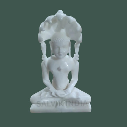 Pure White Marble Parshwanath Idol