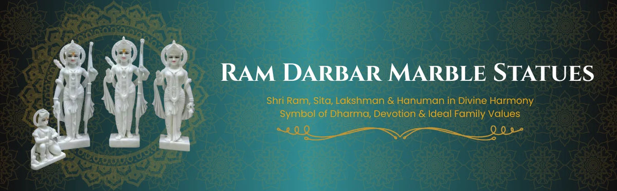 Ram Darbar Marble Statue | Handcrafted Ram Darbar Murti in Pure Marble