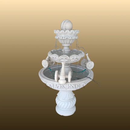 White Marble Victorian Fountain 7ft