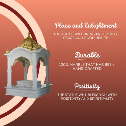 Small Marble Mandir for Home – Handcrafted Compact Pooja Temple