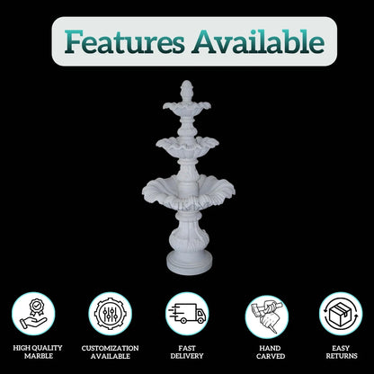 Handcrafted Marble Garden Fountain 5ft for Outdoor Spaces