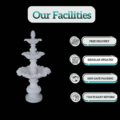 Handcrafted Marble Garden Fountain 5ft for Outdoor Spaces