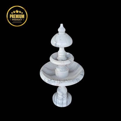 Classic White Marble Basin Fountain 4ft for Garden & Outdoor Decor