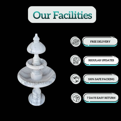 Classic White Marble Basin Fountain 4ft for Garden & Outdoor Decor