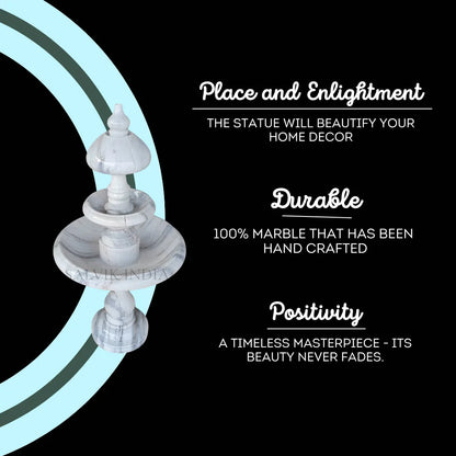 Classic White Marble Basin Fountain 4ft for Garden & Outdoor Decor