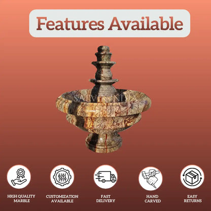 Round Marble Courtyard Fountain 5ft – Premium Outdoor Water Feature