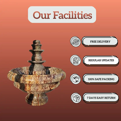 Round Marble Courtyard Fountain 5ft – Premium Outdoor Water Feature
