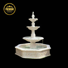 White Marble 4 Tier Water Fountain 6ft - Premium Outdoor Garden Fountain