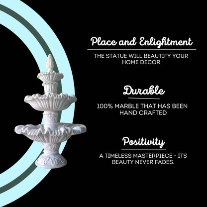 White Marble Floral Carved Fountain 5ft -  Salvik India