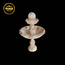 Beige Marble 2 Tier Fountain 4ft - Elegant Outdoor Marble Water Fountain