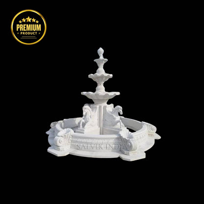 Royal Style Marble Garden Fountain 7ft – Luxury Outdoor Water Fountain