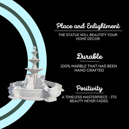 Royal Style Marble Garden Fountain 7ft – Luxury Outdoor Water Fountain