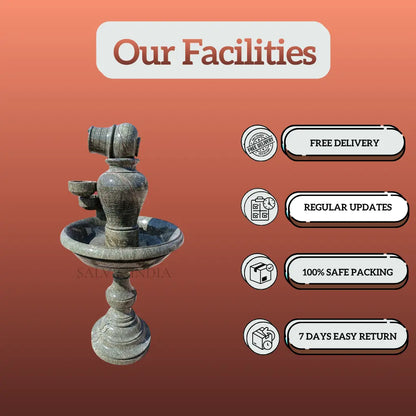 Modern Marble Water Fountain 4ft – Elegant Outdoor & Indoor Water Feature