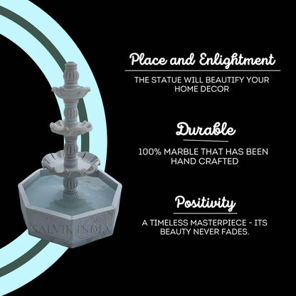 Hand-Carved Garden Marble 2-Tier Fountain – 5ft Luxury Outdoor Water Feature