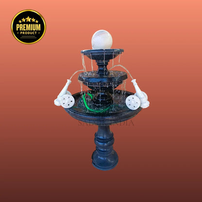 White Marble Bowl Fountain 4ft for Elegant Outdoor & Indoor Décor