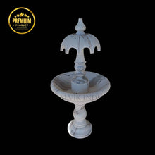 Hand Carved Marble Lotus Fountain 4ft - Elegant Outdoor Water Fountain