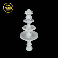 Classic Round Marble Fountain 5ft – Elegant White Outdoor Water Fountain