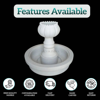 Garden Marble Lotus Water Fountain 6ft - Salvik India