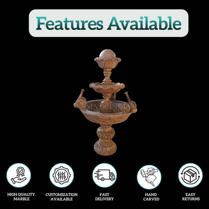Compact Marble Fountain for Home 2.5ft – Elegant Indoor & Outdoor Water Fountain