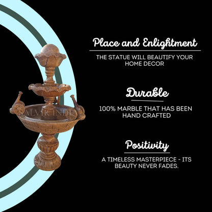 Compact Marble Fountain for Home 2.5ft – Elegant Indoor & Outdoor Water Fountain
