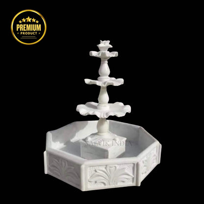 White Marble Outdoor Water Fountain 6ft - Salvik India