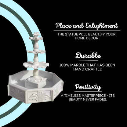 White Marble Outdoor Water Fountain 6ft - Salvik India