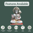 Marble Hanuman Moorti - Handcrafted White Marble Idol for Home & Temple