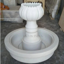 6ft garden marble lotus water fountain in white marble