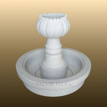 6ft garden marble lotus water fountain in white marble