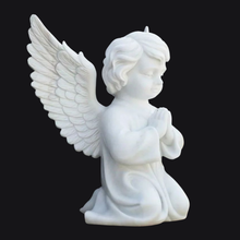 White Marble Angel Statue – Handcrafted Praying Angel Sculpture
