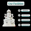 Ganpati Marble Statue – Hand-Carved White Vietnam Marble Ganesh Ji Idol