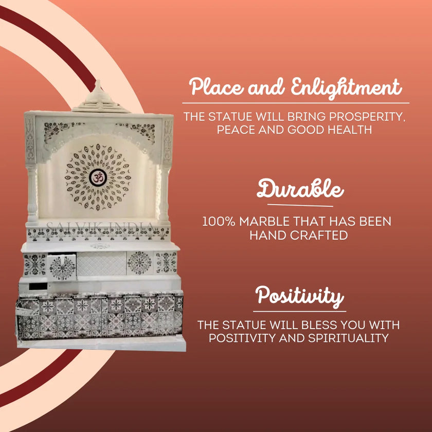 Classic Sangmarmar Marble Temple with Arch Design