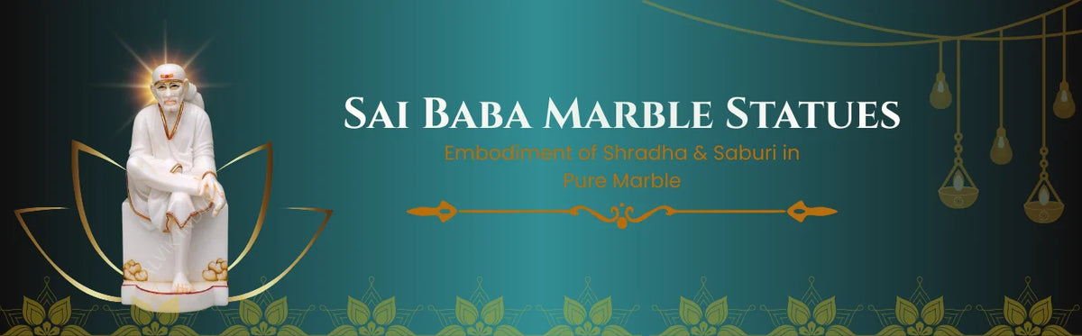 Sai Baba Marble Statue – Handcrafted White Marble Murti Collection