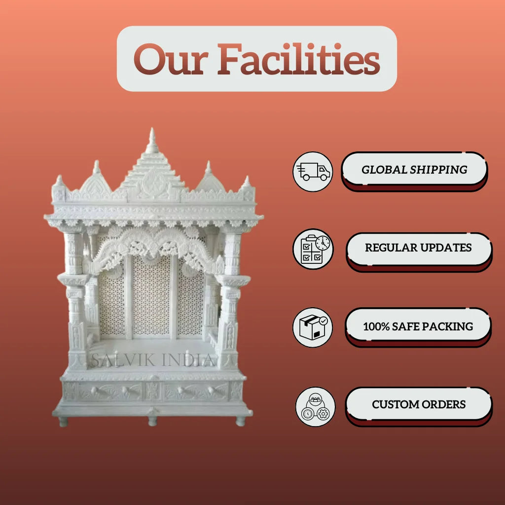 Large Makrana Marble Temple Structure for Mandir Installation