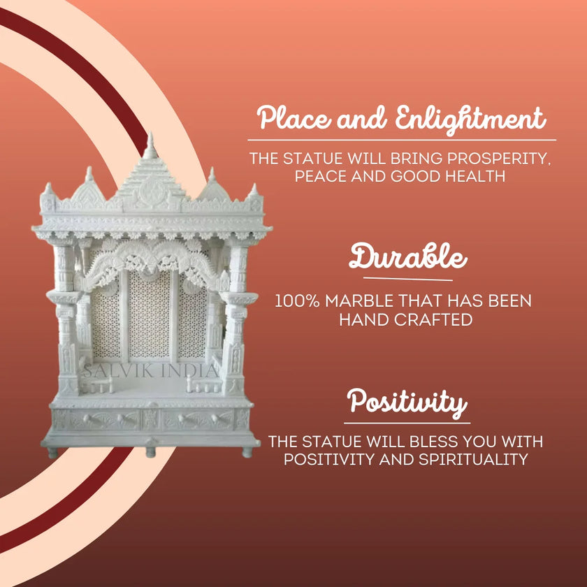Large Makrana Marble Temple Structure for Mandir Installation