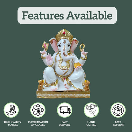 Marble Ganesh Murti 2 feet 1