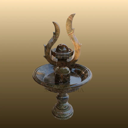 White Marble Carved Peacock Fountain 5ft