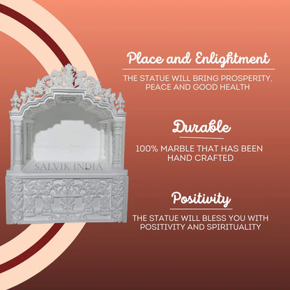 Small White Marble Mandir with Clean Traditional Finish