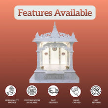 Premium Makrana Marble Mandir with Ornamental Carving