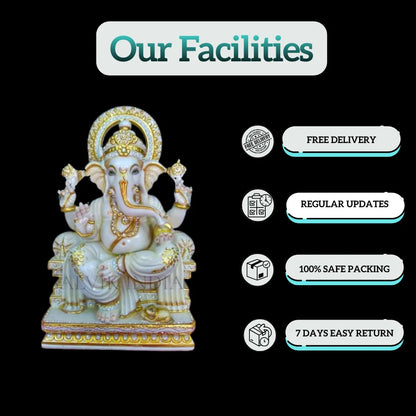 Bhagwan Ganesha Ji Statue in White Marble