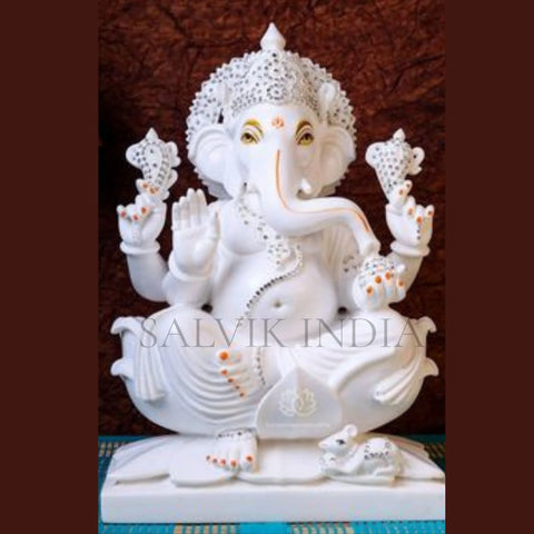 Ganesh Idol in Marble – Handcrafted Ganpati Murti for Home & Temple
