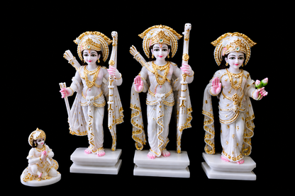 Ram Darbar Marble Idol with Sita, Lakshman & Hanuman